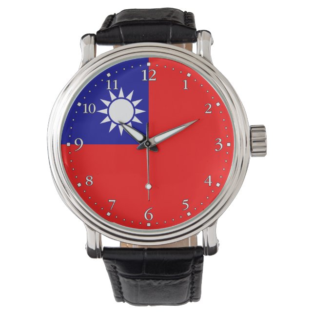 Taiwans flagga armbandsur (Framsida)