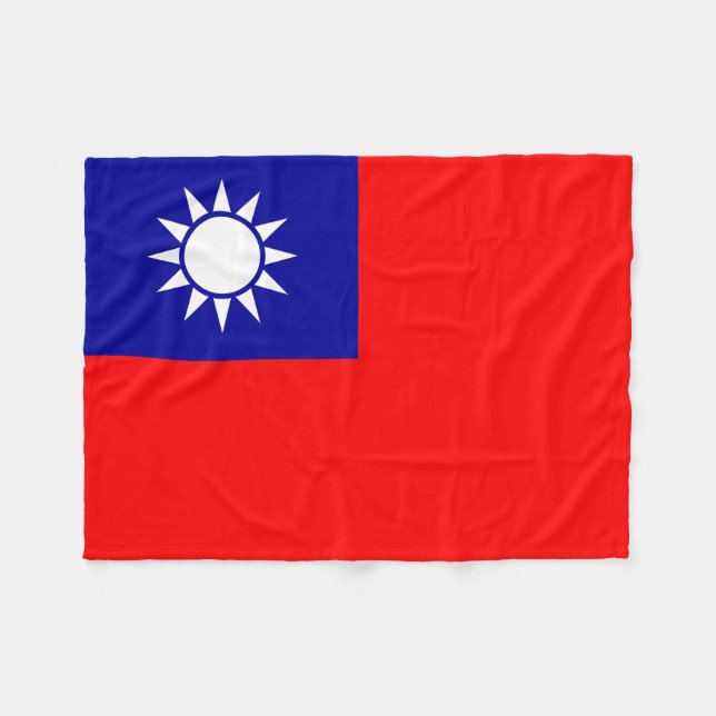 Taiwans flagga fleecefilt (Framsidan (Horisontell))