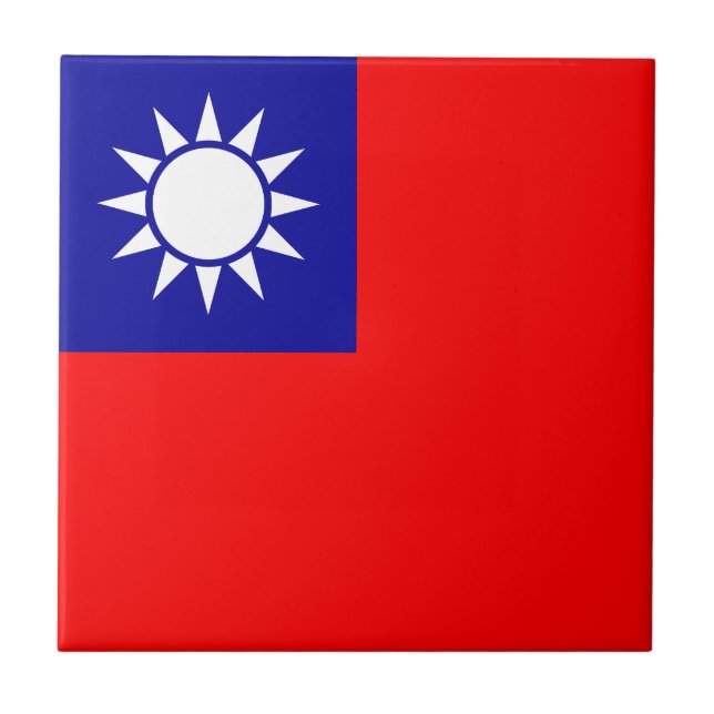 Taiwans flagga kakelplatta (Framsidan)