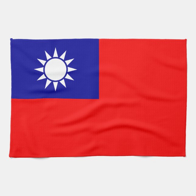 Taiwans flagga kökshandduk (Horisontell)