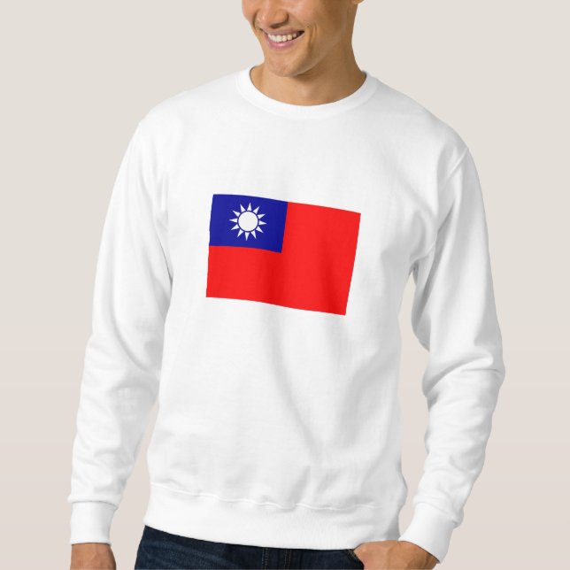Taiwans flagga lång ärmad tröja (Framsida)