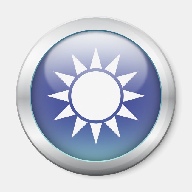 Taiwans Flagga ’Orb’ Magnet (Framsidan)