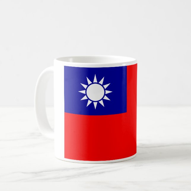 Taiwans flagga: Republiken Kina, Kinesiska Taipei Kaffemugg (Framsida vänster)