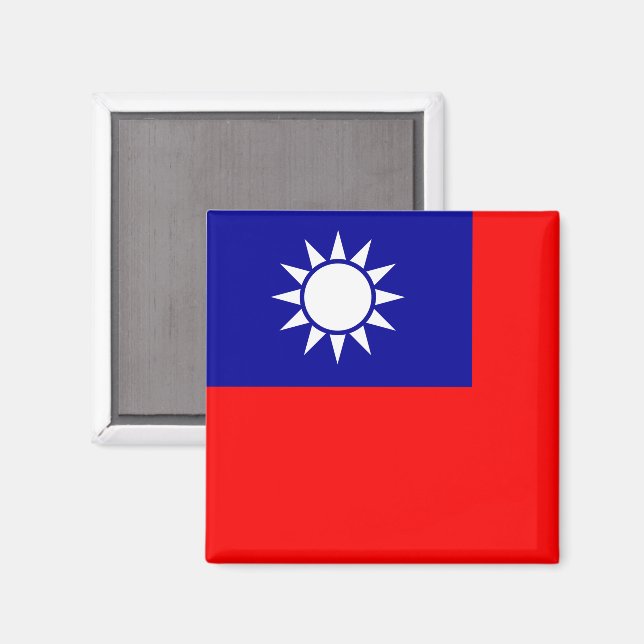 Taiwans flagga: Republiken Kina, Kinesiska Taipei Magnet (Front/Back)