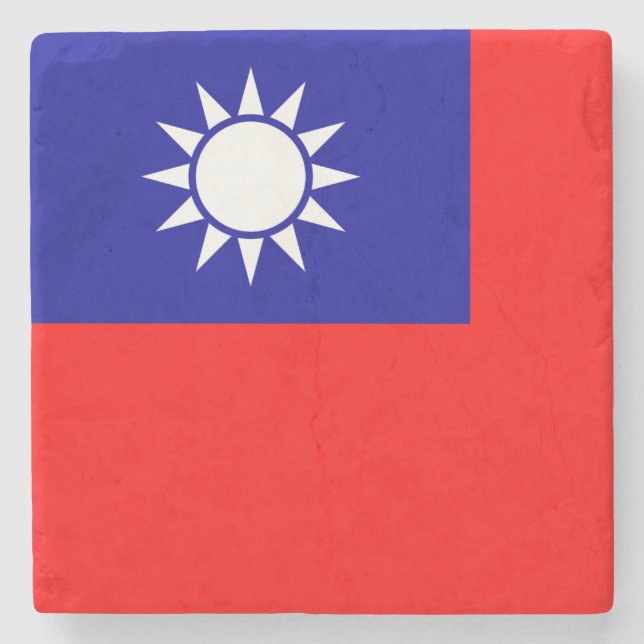 Taiwans flagga: Republiken Kina, Kinesiska Taipei Stenunderlägg (Framsidan)