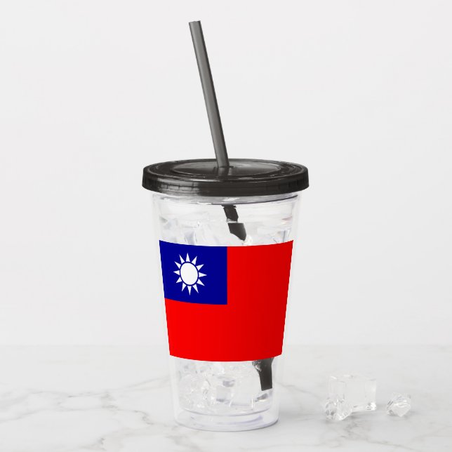Taiwans flagga: Republiken Kina, Kinesiska Taipei Take Away Mugg (Framsida Ice)