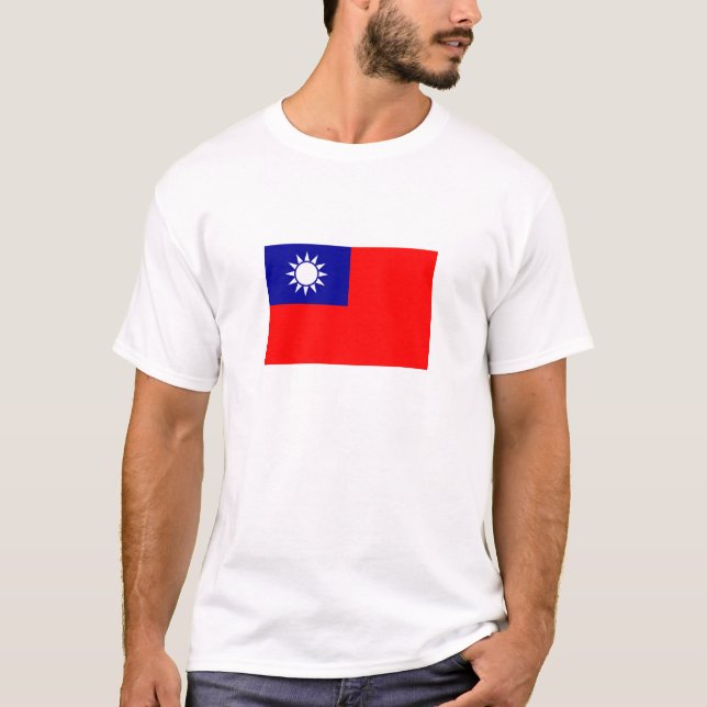 Taiwans flagga t shirt (Framsida)