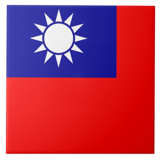 Taiwans Flagga Tile Kakelplatta (Framsidan)