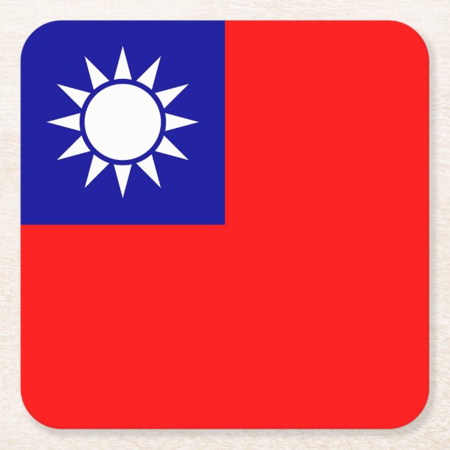 Taiwans flagga underlägg papper kvadrat (Framsidan)