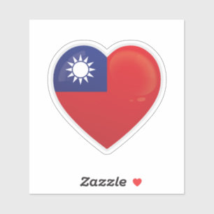 Taiwans Kärlek Icon Sticker Klistermärken