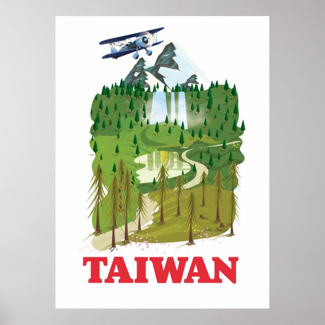 Taiwans landskapsreseaffisch poster (Framsidan)
