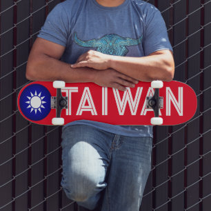 Taiwans nationella emblem mini skateboard bräda 18,5 cm