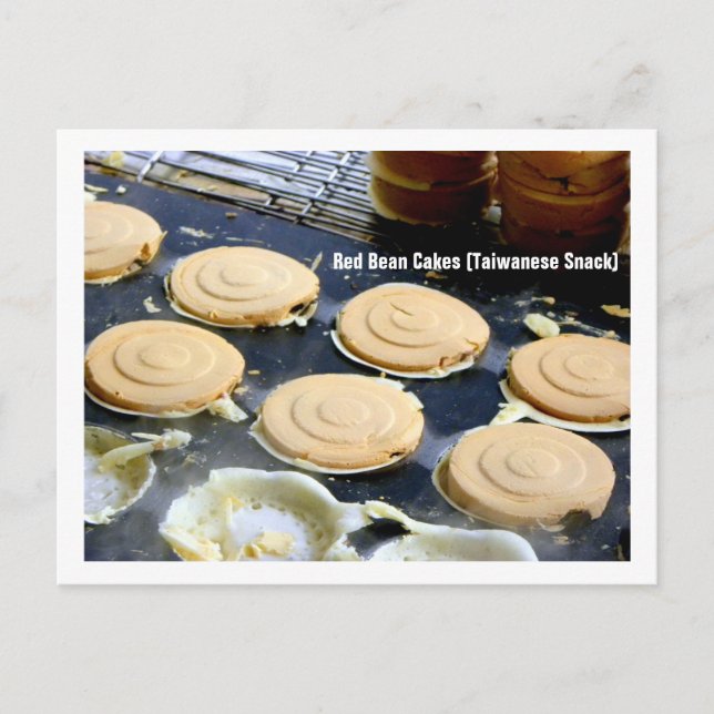 Taiwans tryck/Röda bukkakor 紅 豆 餅 Vykort (Framsida)