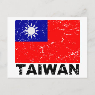 Taiwans Vintage Flagga Vykort