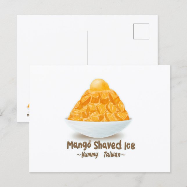 Taiwansk Mangoskav Eis Vykort (Fram/baksida)