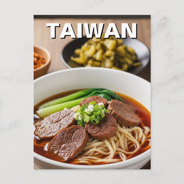 Taiwanskt nötkött Noodle Soppa Vykort (Framsida)