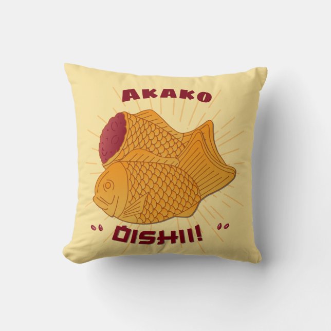 Taiyaki Fish Oishii Japansk matbild Kudde (Framsida)