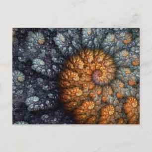 "Taiyou" Blue & Guld Spiral Fractal Vykort