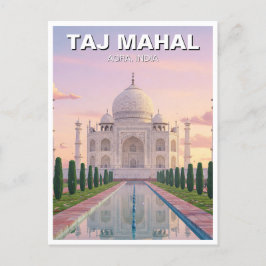 Taj Mahal Agra India Travel Souvenir Vykort