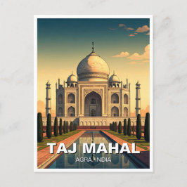 Taj Mahal Agra India Travel Souvenir Vykort