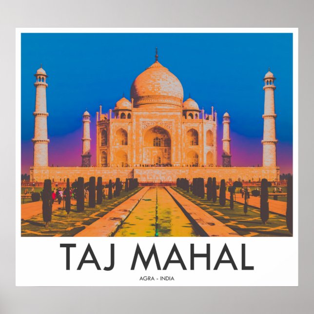 Taj Mahal, Agra, Indien Poster (Framsidan)
