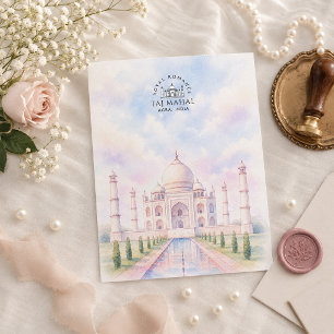 Taj Mahal Agra Indien Vacker arkitektur Helg Vykort