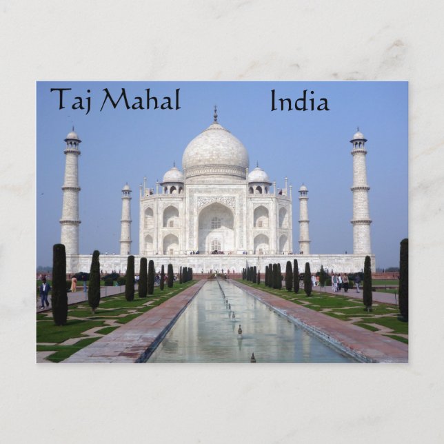 Taj Mahal, Agra, Indien Vykort (Framsida)