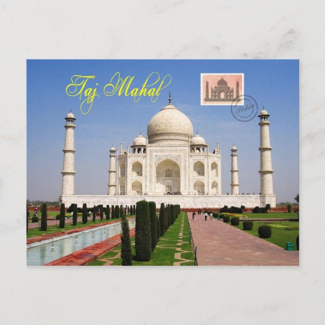 Taj Mahal, Agra, Indien Vykort (Framsida)