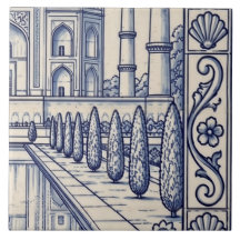 Taj Mahal Azulejo Mural Kakel 4 av 6 Mitten Höger