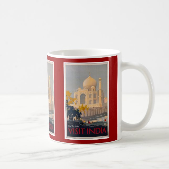Taj Mahal - besökIndien affischmugg Kaffemugg (Höger)