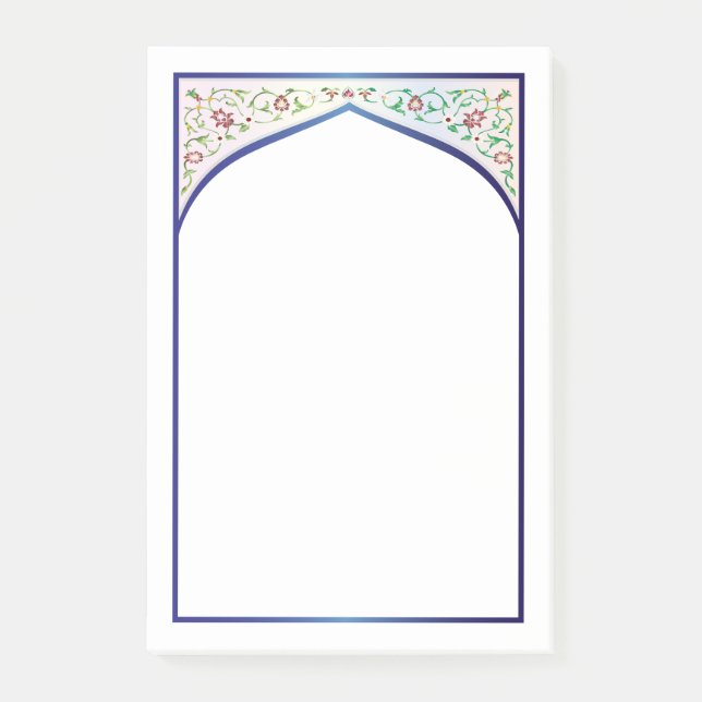 Taj Mahal blommigt Post-it Block (Framsida)