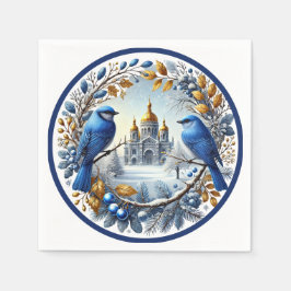 Taj Mahal Bluebirdsen Winter Berries Pappersservett