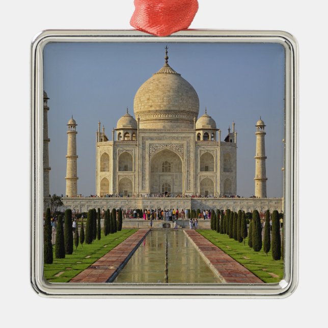 Taj Mahal, ett mausoleum i Agra, Indien, 2 Julgransprydnad Metall (Framsidan)