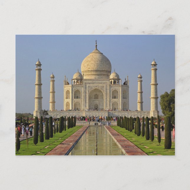 Taj Mahal, ett mausoleum i Agra, Indien, 2 Vykort (Framsida)