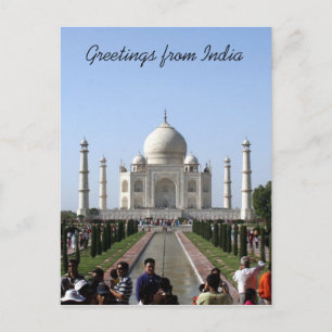 taj mahal folkgrupp hälsning vykort