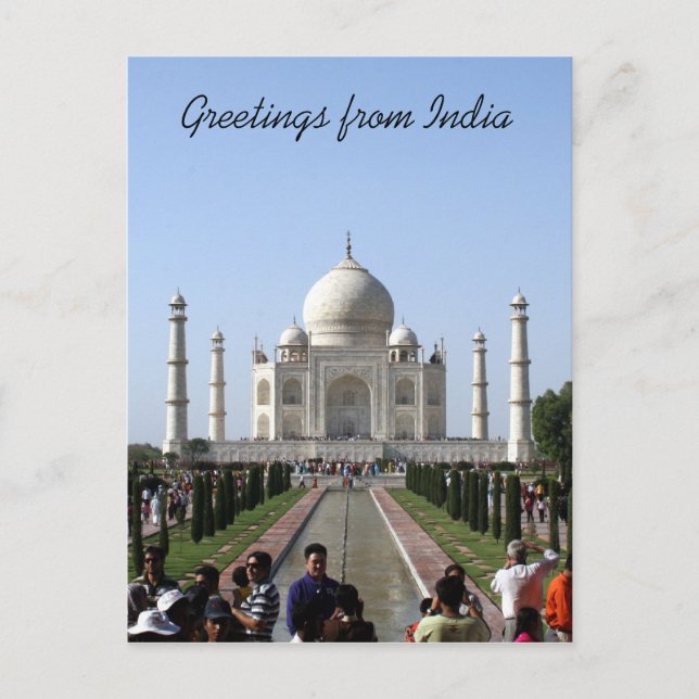 taj mahal folkgrupp hälsning vykort (Framsida)