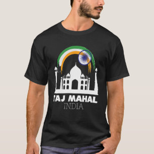 Taj Mahal från Asien med Indien Flagga Temple från T Shirt