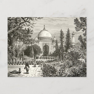 Taj Mahal Garden Agra India Heritage Site Landmark Vykort