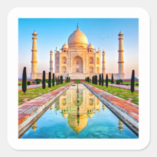 TAJ MAHAL High Definition Fyrkantigt Klistermärke