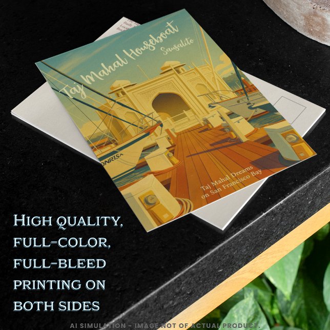 Taj Mahal Houseboat, Sausalito, Kalifornien Resa  Vykort (Skapare uppladdad)