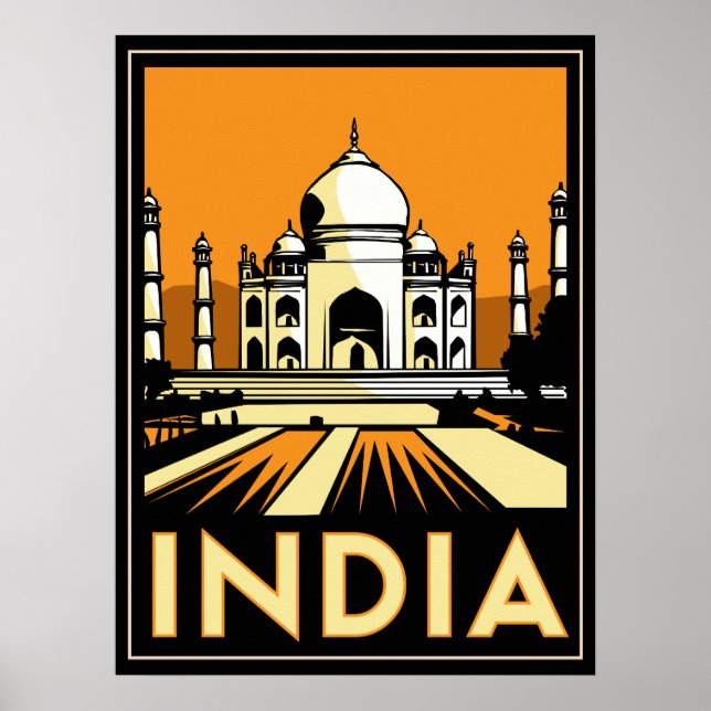 taj mahal india art deco retro poster (Framsidan)
