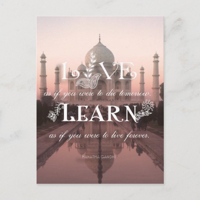 Taj Mahal India Live Find Gandhi - vykort (Framsida)
