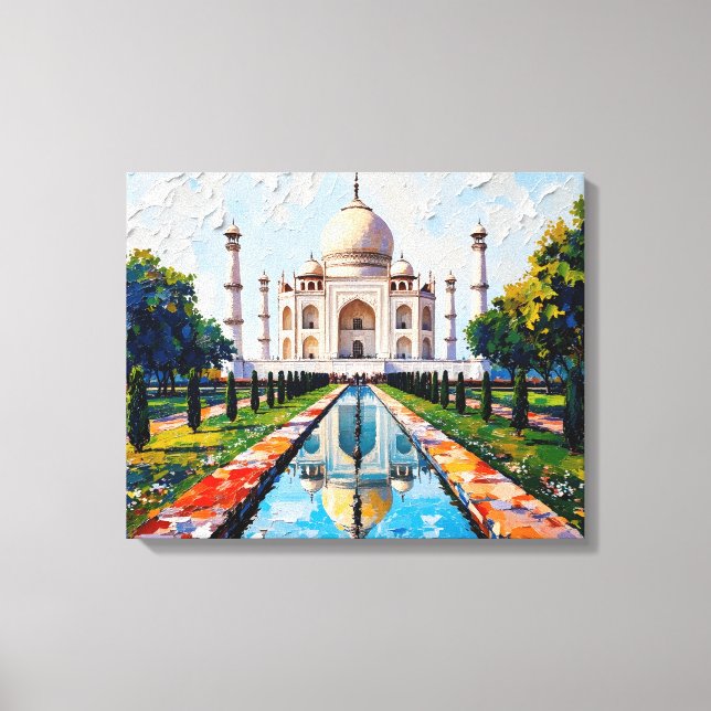 Taj Mahal India Premium Canvas Wall Art (Framsida)