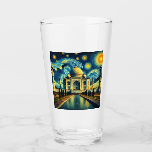 Taj Mahal India Starry Night Glaskopp (Framsida)