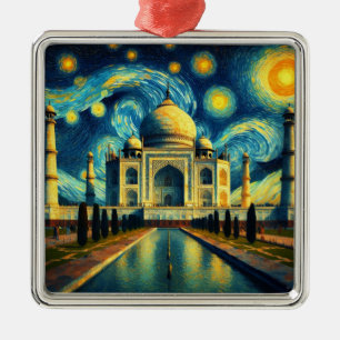 Taj Mahal India Starry Night Julgransprydnad Metall