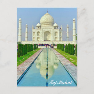 Taj Mahal India Travel Photo Vykort