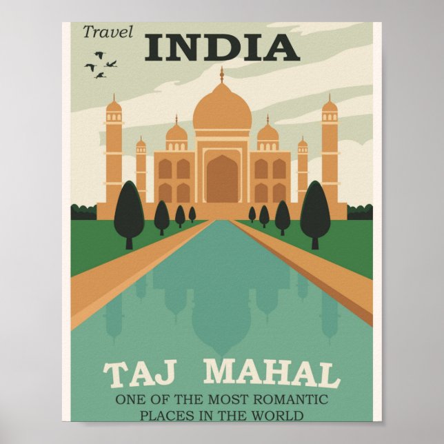 Taj Mahal - India Travel Poster (Framsidan)