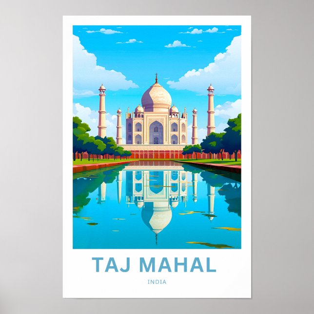 Taj Mahal India Travel Print Poster (Framsidan)