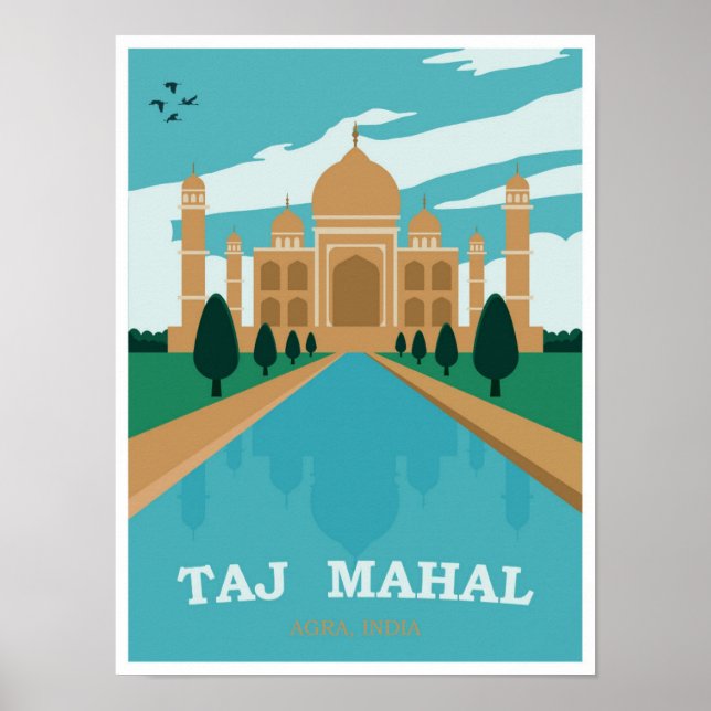 Taj Mahal India Vintage resor Poster (Framsidan)
