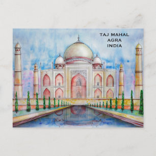 Taj Mahal India Vintage Tourism Travel Add Vykort